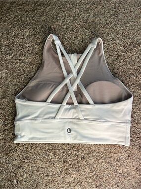 lululemon athletica White Cross-Back Strappy Sports Bra